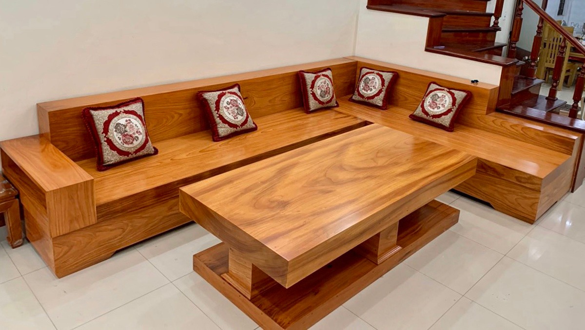bàn ghế gỗ nguyên khối