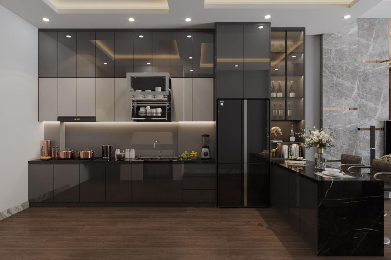 27 Mẫu Tủ bếp kịch trần Tiện Nghi Cho Căn Bếp Gia Đình Hiện Đại