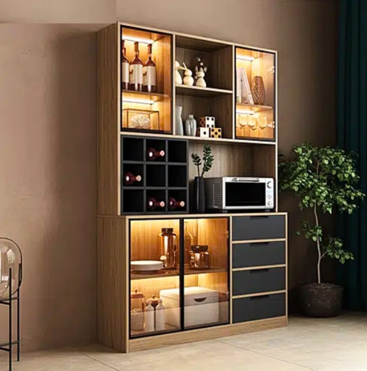 22 Mẫu Tủ Rượu Gỗ Công Nghiệp Cao Cấp Cho Phòng Bếp