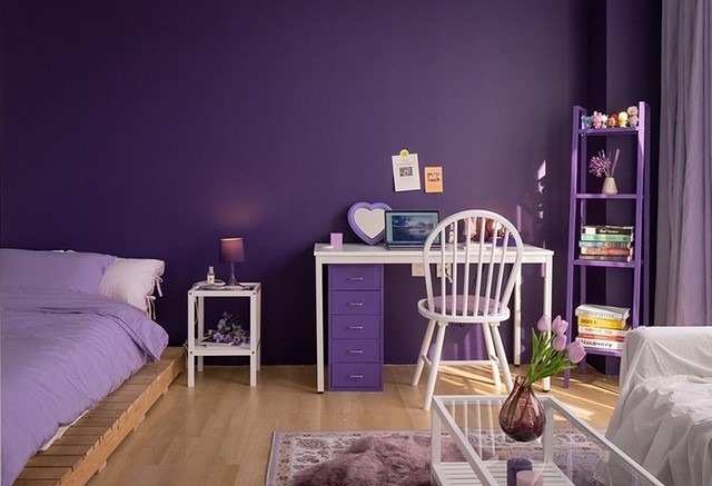 22 Mẫu Phòng Ngủ Màu Tím Đủ Sắc Thái Từ Mộng Mơ Tới Quyến Rũ