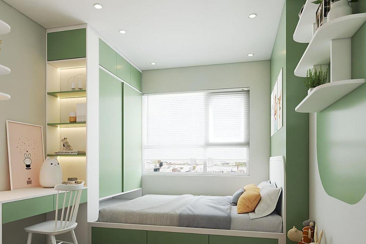 19 Thiết Kế Phòng Ngủ Màu Xanh Lá Tự Nhiên Gần Gũi Thiên Nhiên