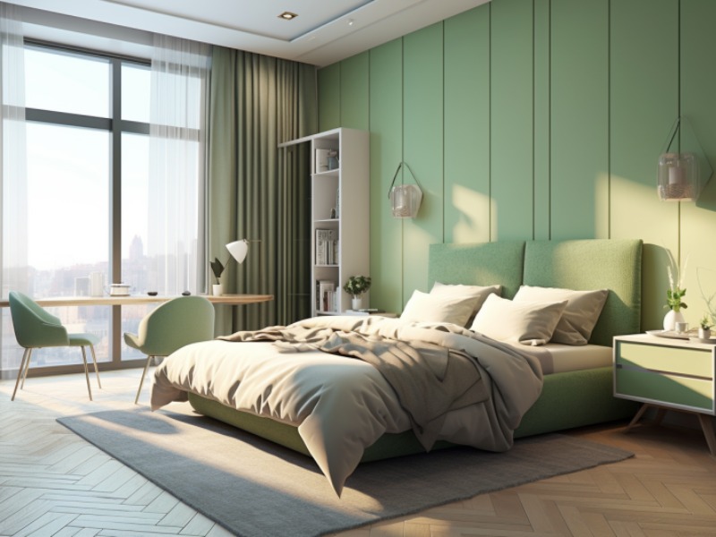 19 Thiết Kế Phòng Ngủ Màu Xanh Lá Tự Nhiên Gần Gũi Thiên Nhiên