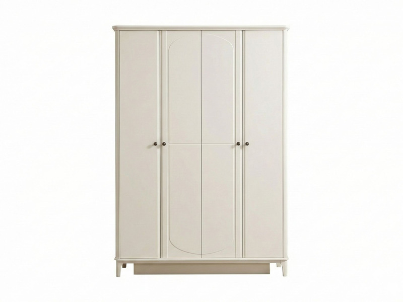Tủ quần áo 4 cánh hiện đại BN2463-18 màu kem, chụp chính diện trên nền trắng. Tủ có thiết kế tối giản với các đường nét th…