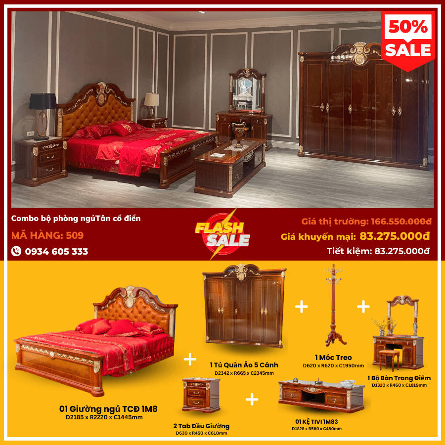 Giường ngủ nhập khẩu xả kho tại showroom Gia Khánh Hà Nội