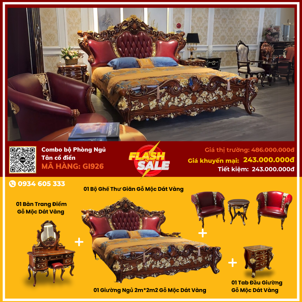 Combo phòng ngủ nhập khẩu mới 100% giảm giá thanh lý