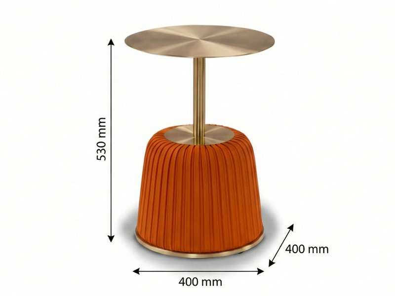 Hình ảnh minh họa kích thước chi tiết của bàn trà góc BGQ36, với chiều cao 530 mm và đường kính mặt bàn/chân đế 400 mm. Sả…