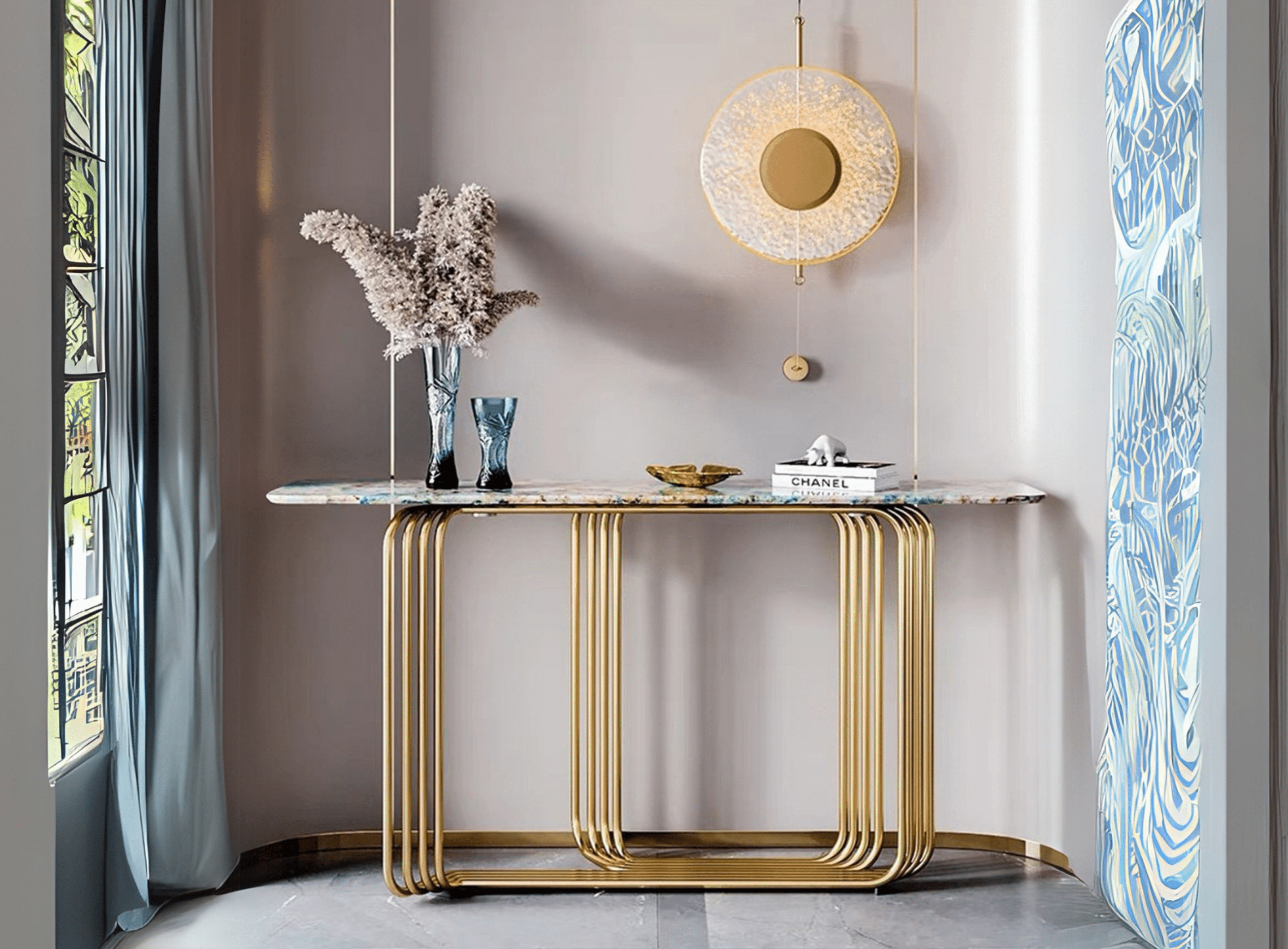 Kệ trang trí 1m4 KC7-140 — tủ gỗ đa năng trang bị bản lề giảm chấn và ray trượt bi