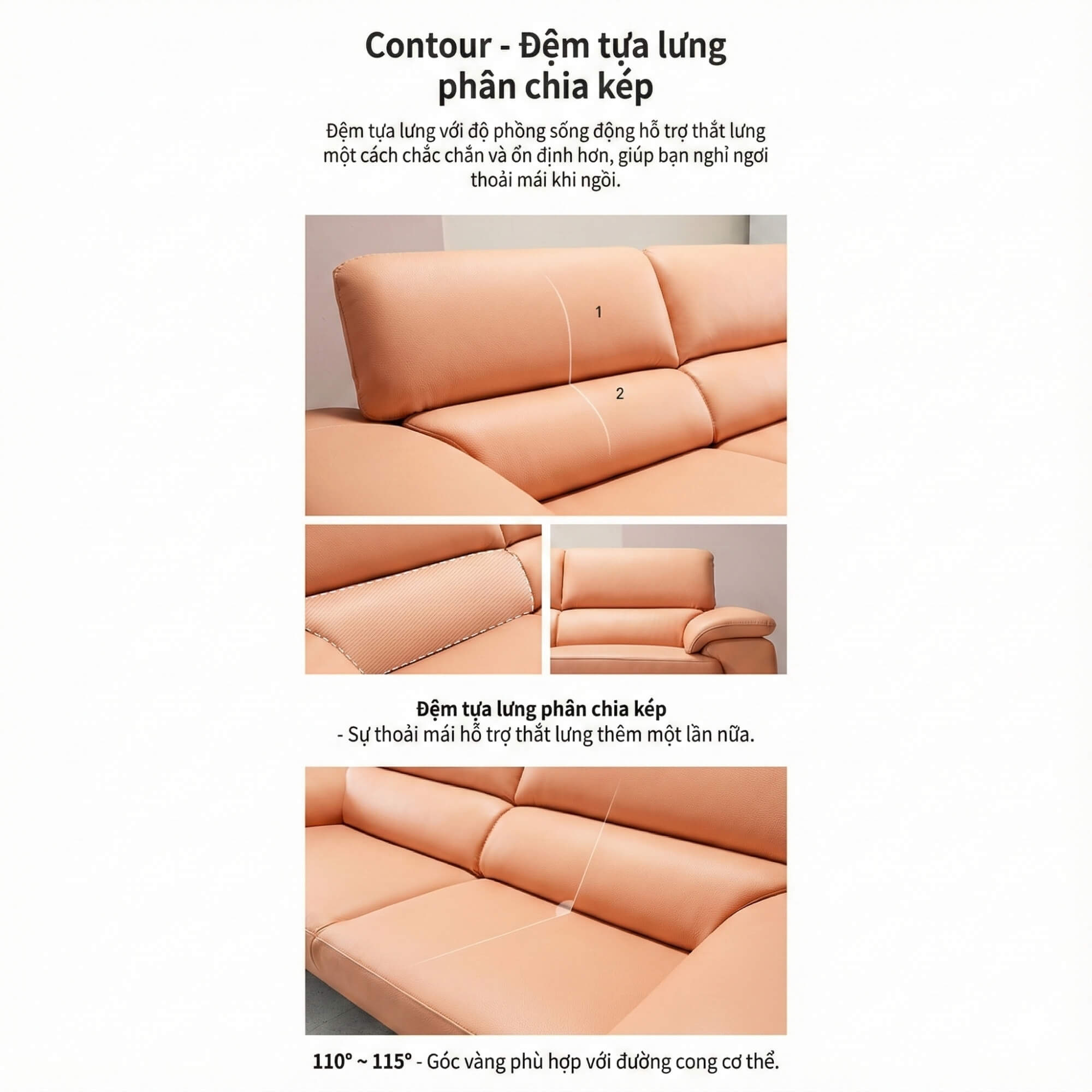 Sofa CONTOUR - Sofa Băng Nhỏ Gọn 2 Chỗ Cho Chung Cư 