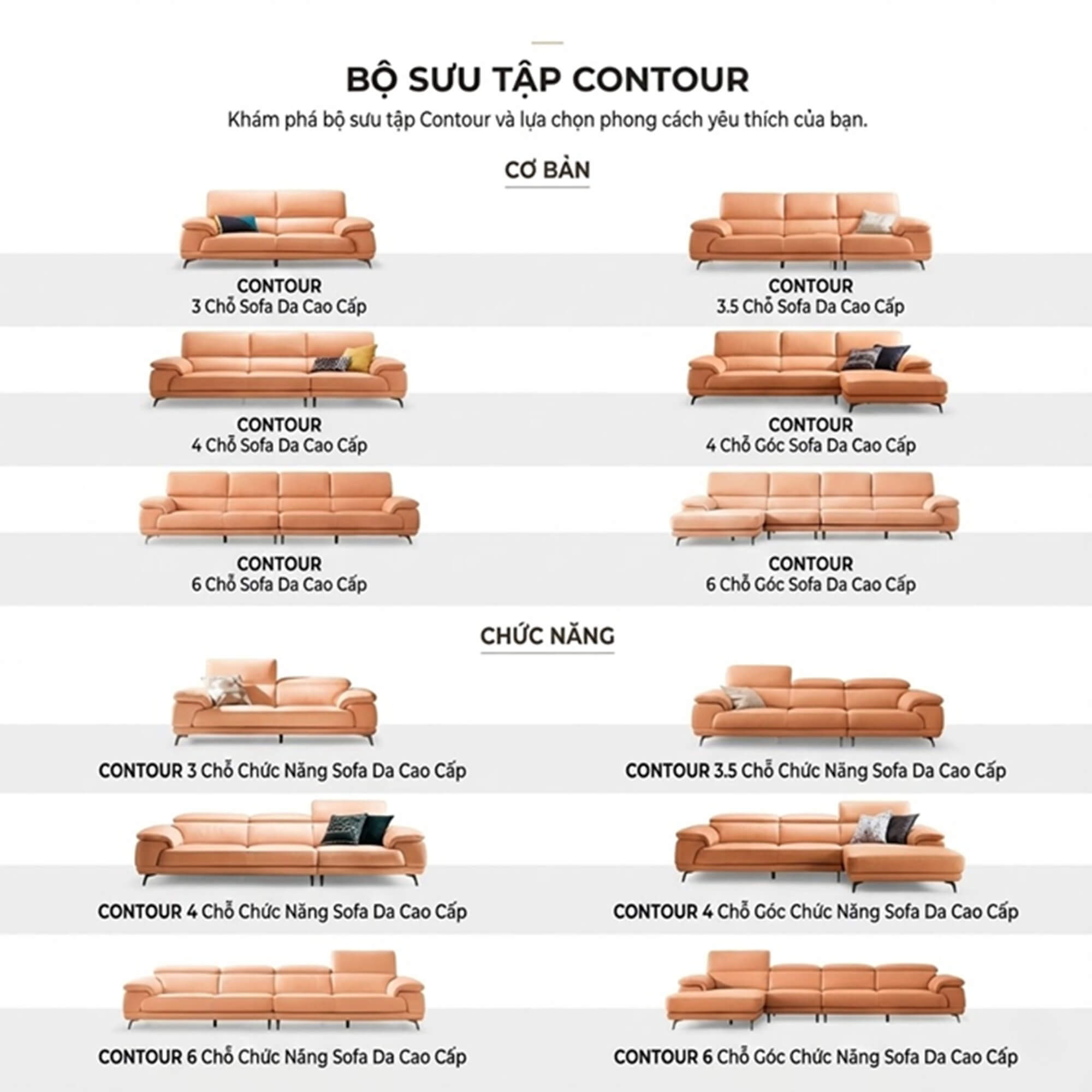Sofa CONTOUR - Sofa Băng Nhỏ Gọn 2 Chỗ Cho Chung Cư 