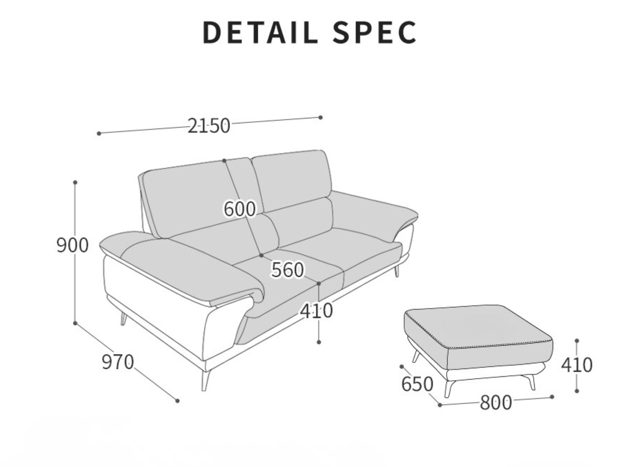 Sofa CONTOUR - Sofa Băng Nhỏ Gọn 2 Chỗ Cho Chung Cư 
