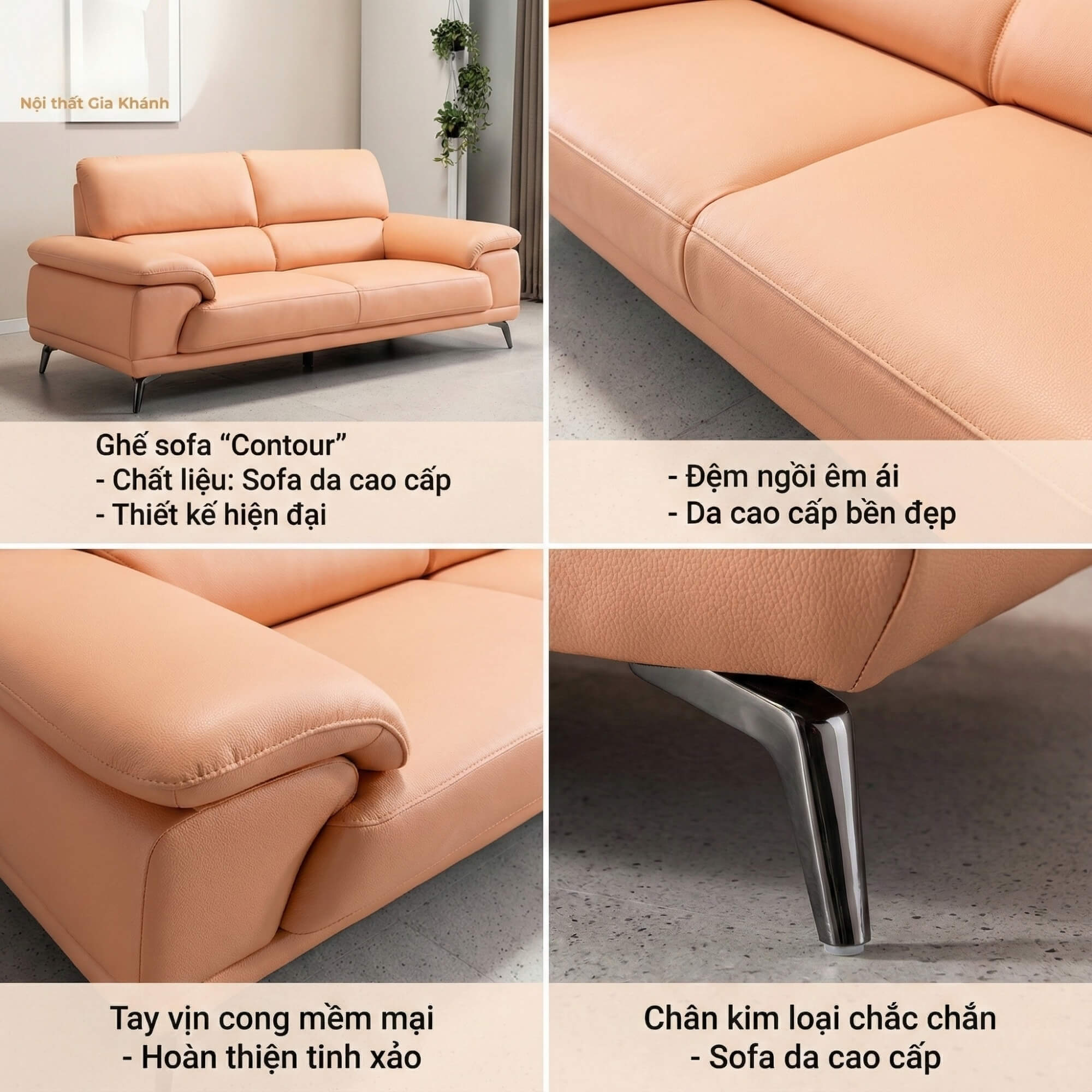 Sofa CONTOUR - Sofa Băng Nhỏ Gọn 2 Chỗ Cho Chung Cư 