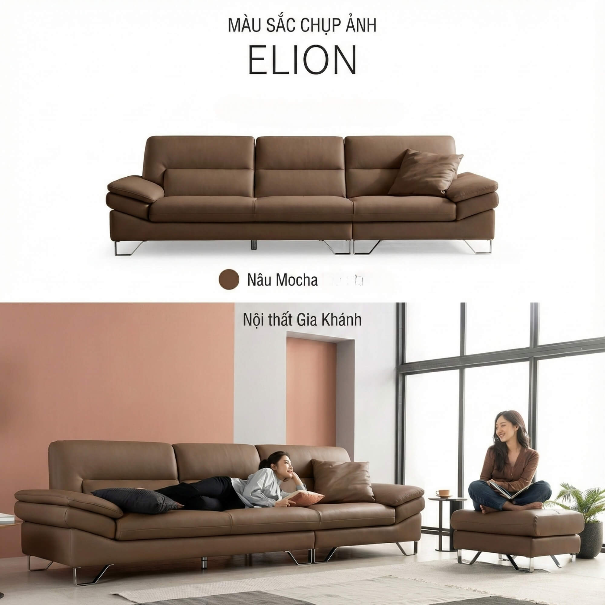 Sofa ELION – Sofa Văng Da Cao Cấp Hiện Đại Thiết Kế Tay Daybed
