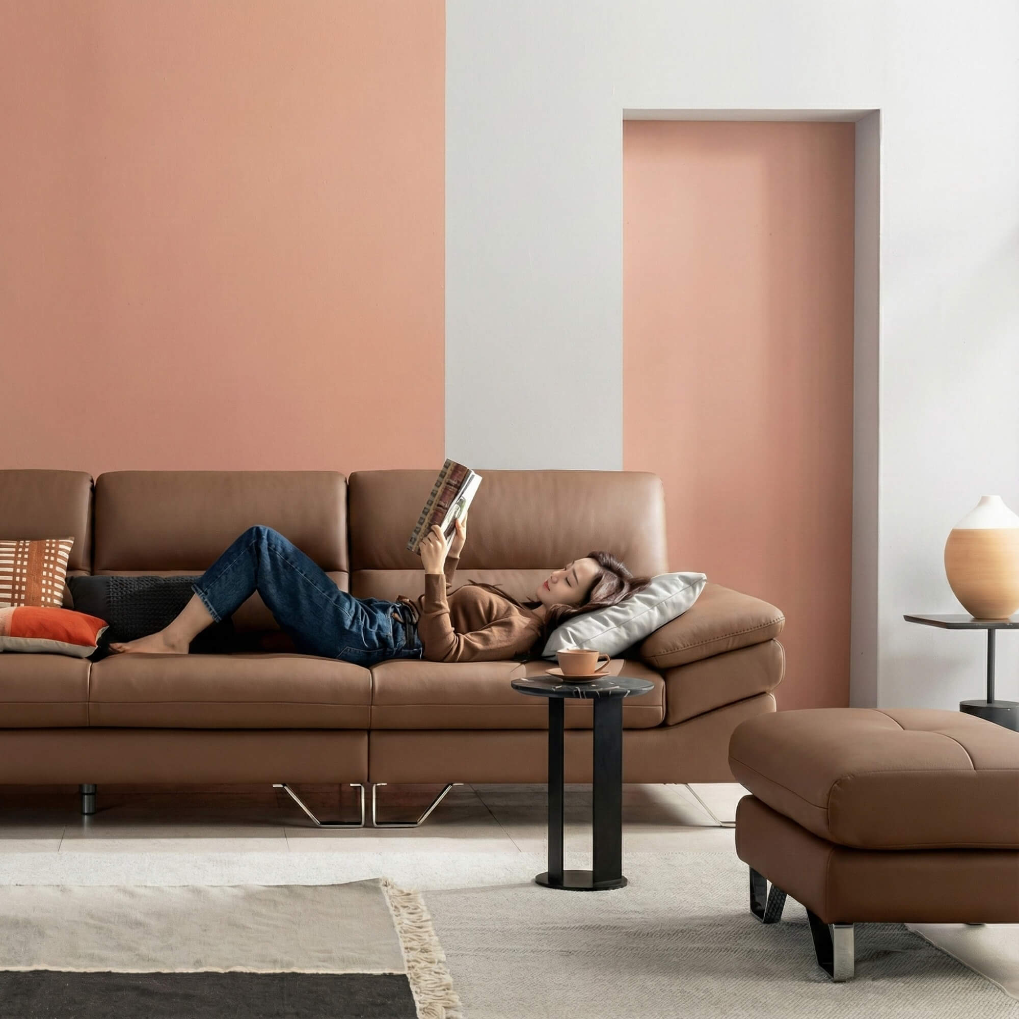 Sofa ELION – Sofa Văng Da Cao Cấp Hiện Đại Thiết Kế Tay Daybed