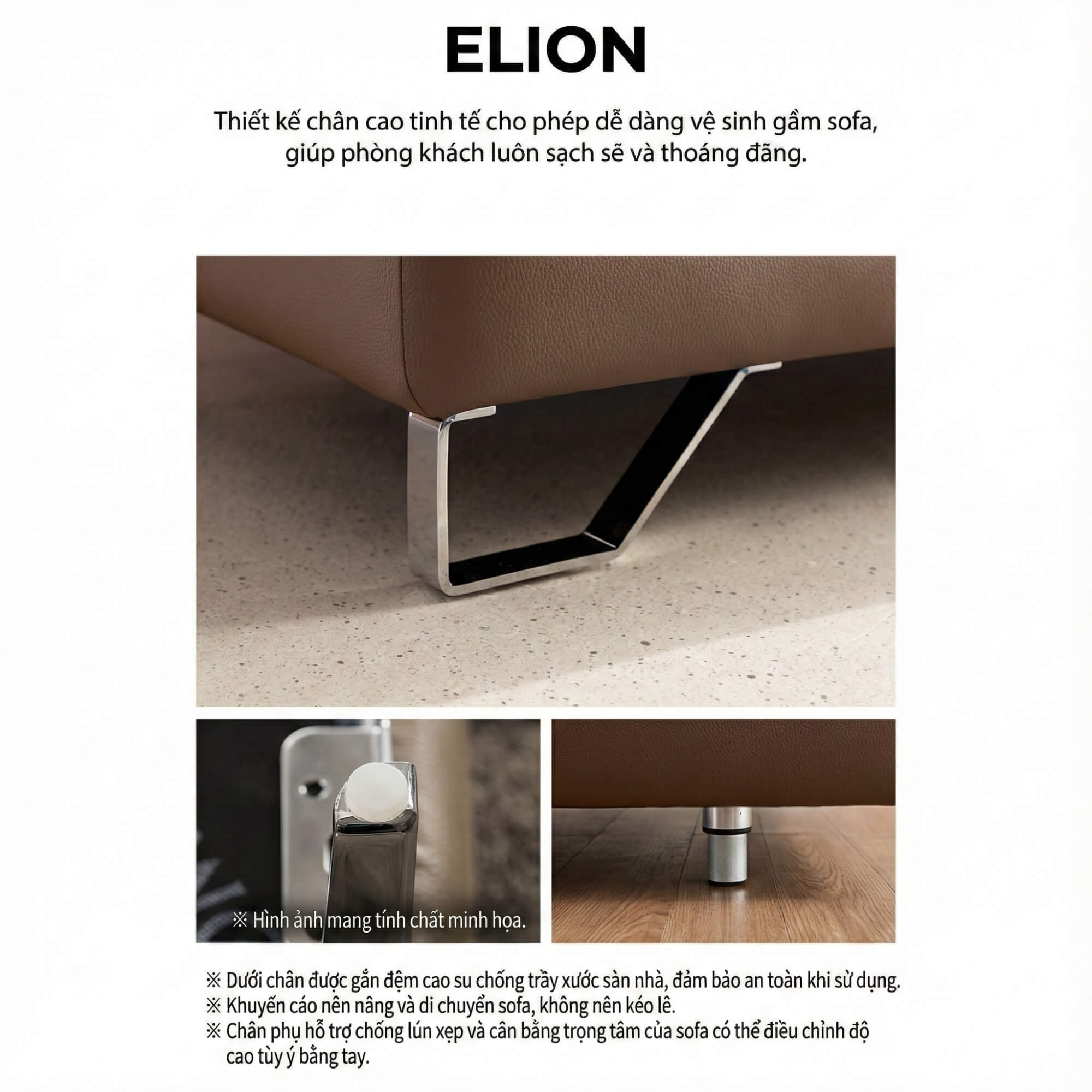 Sofa ELION – Sofa Văng Da Cao Cấp Hiện Đại Thiết Kế Tay Daybed