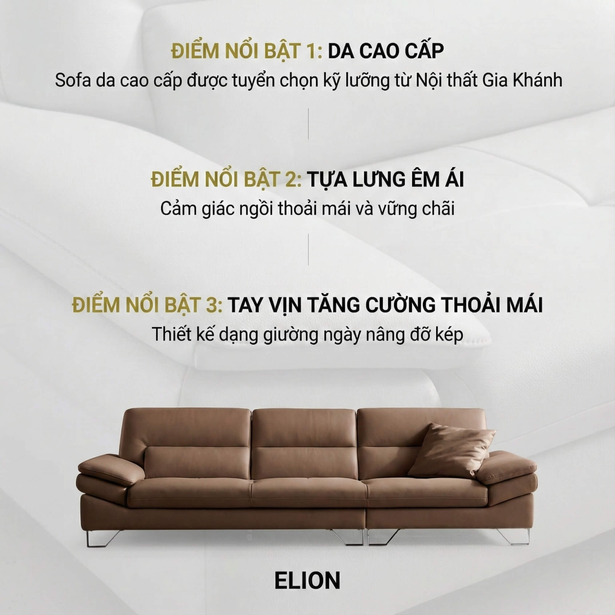 Sofa ELION – Sofa Văng Da Cao Cấp Hiện Đại Thiết Kế Tay Daybed
