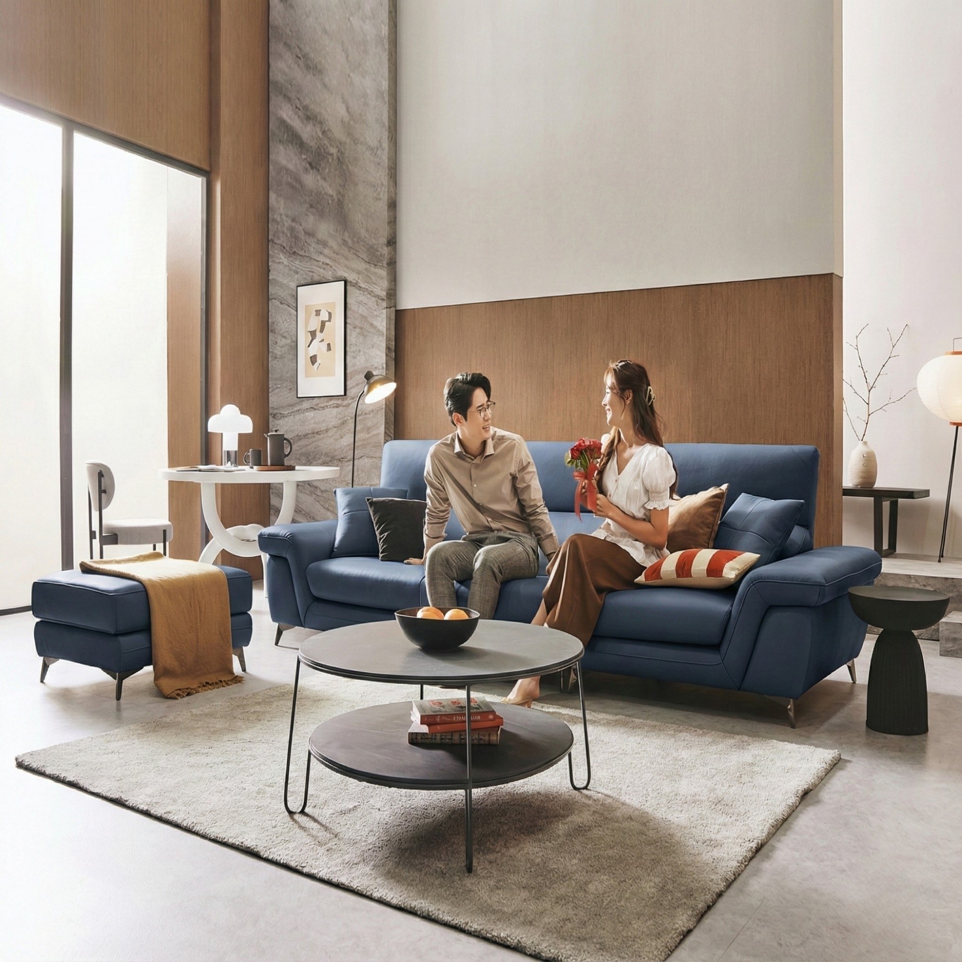 Sofa FLOWEN – Sofa Băng Hiện Đại 4 Chỗ Bọc Da Cao Cấp Êm Ái Thoải Mái 