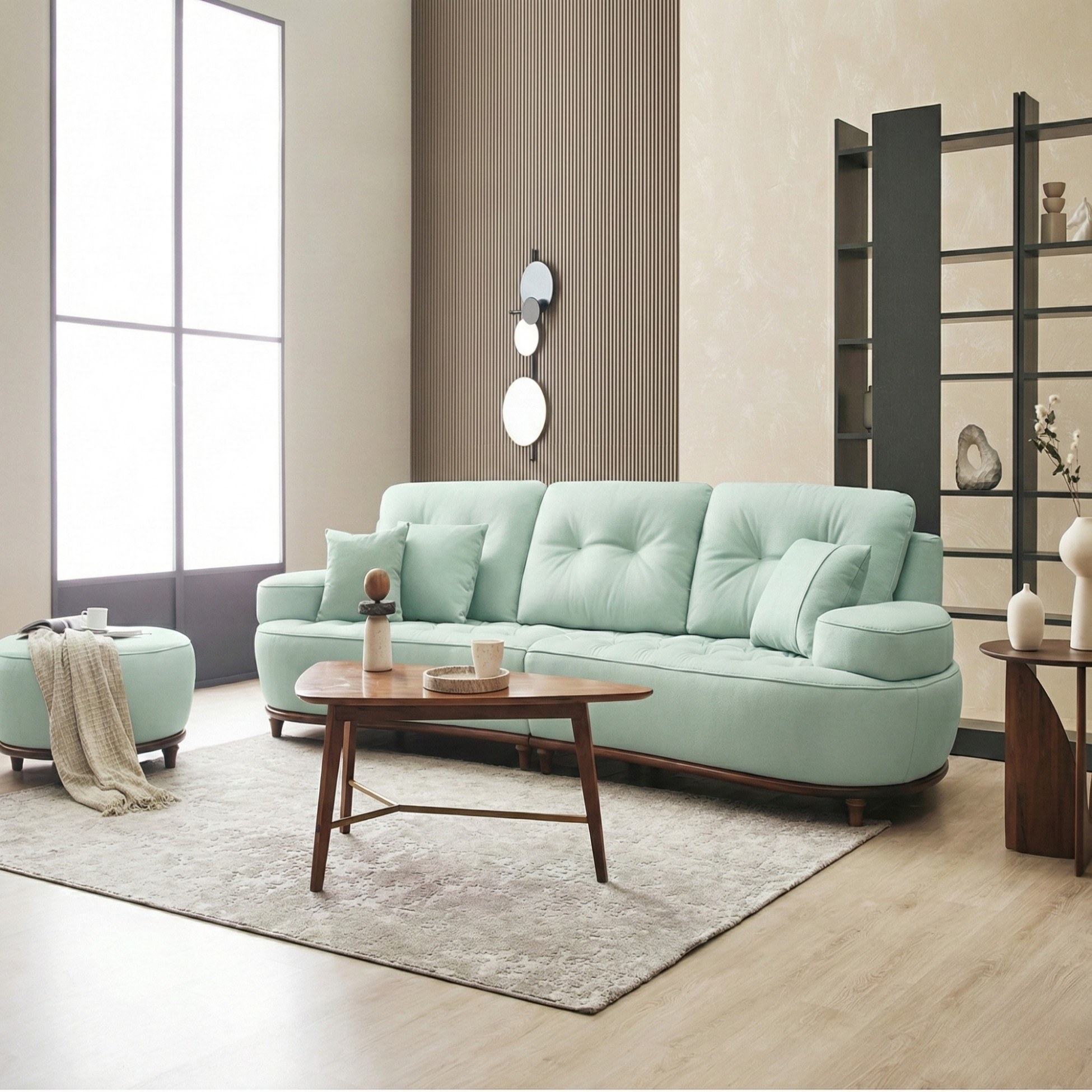 Sofa NOURA – Sofa Băng Lưng Cong Độc Lạ Bọc Da Cao Cấp Sang Trọng