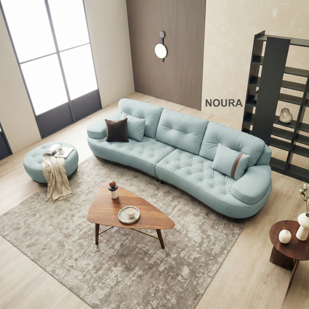 Sofa NOURA – Sofa Băng Lưng Cong Độc Lạ Bọc Da Cao Cấp Sang Trọng