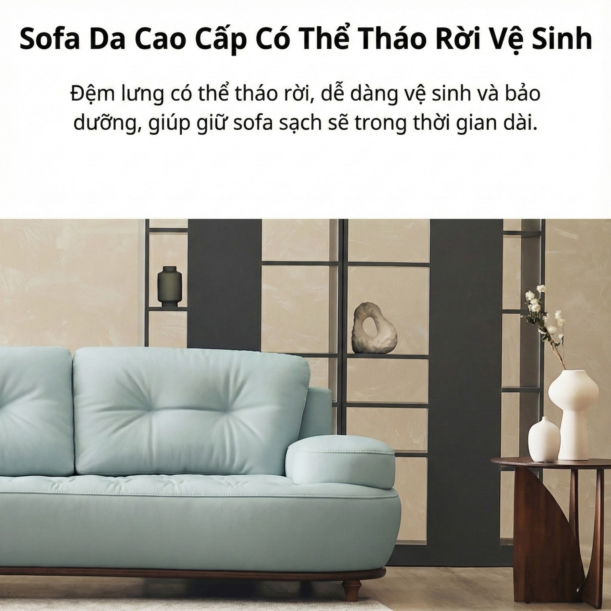 Sofa NOURA – Sofa Băng Lưng Cong Độc Lạ Bọc Da Cao Cấp Sang Trọng