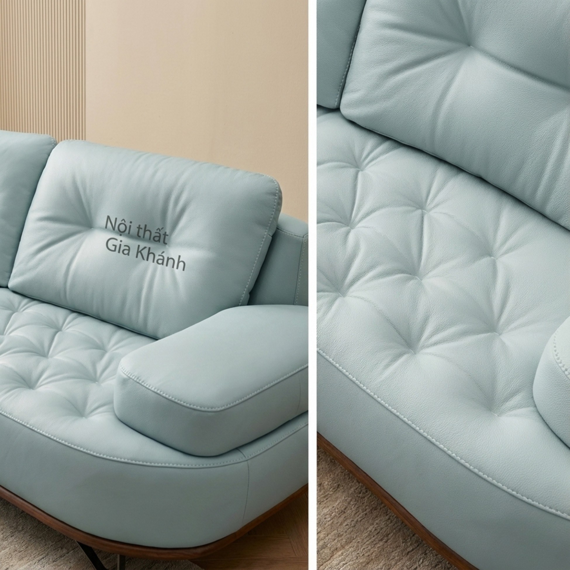 Sofa NOURA – Sofa Băng Lưng Cong Độc Lạ Bọc Da Cao Cấp Sang Trọng