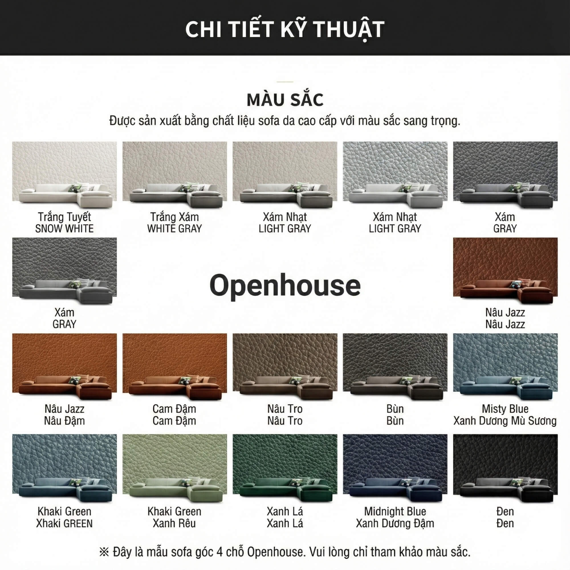 Sofa Openhouse – Sofa Góc Hiện Đại Da Cao Cấp Cỡ Lớn Cho Sự Thoải Mái