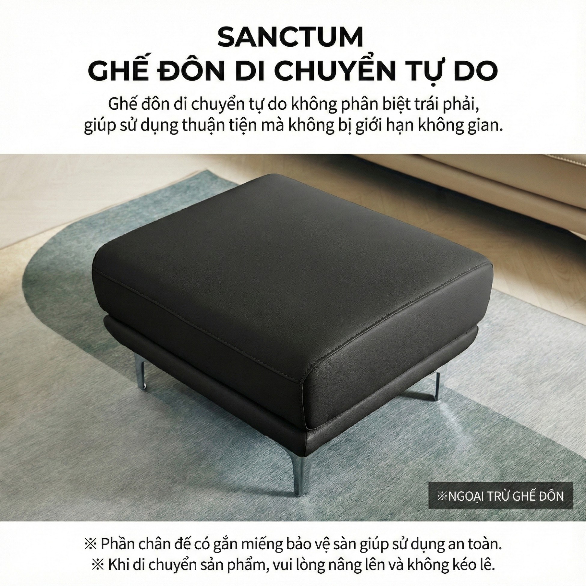 Sofa SANCTUM – Sofa Da Cao Cấp Hiện Đại Tối Ưu Sự Êm Ái