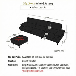 Sofa SANCTUM – Sofa Da Cao Cấp Hiện Đại Tối Ưu Sự Êm Ái
