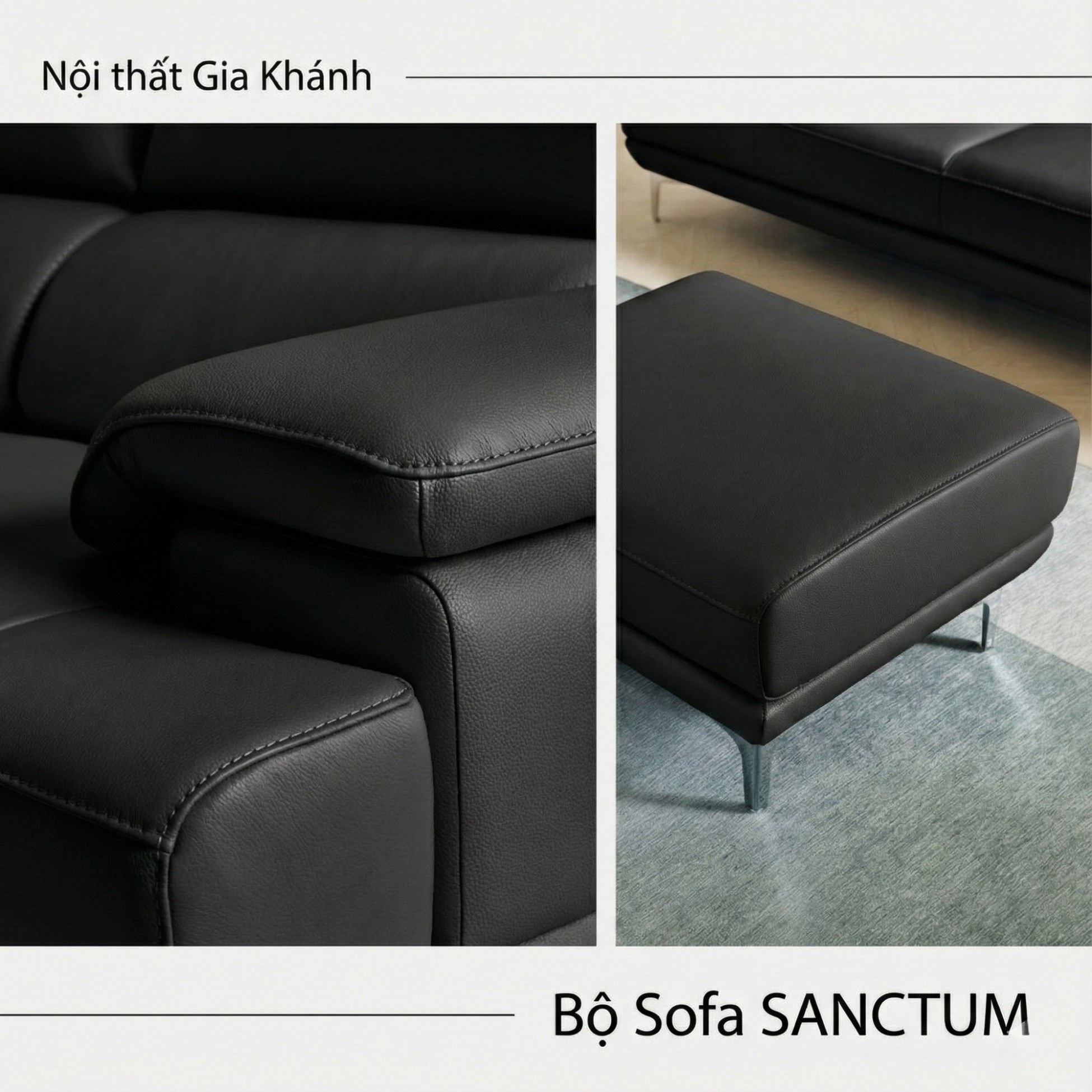 Sofa SANCTUM – Sofa Da Cao Cấp Hiện Đại Tối Ưu Sự Êm Ái