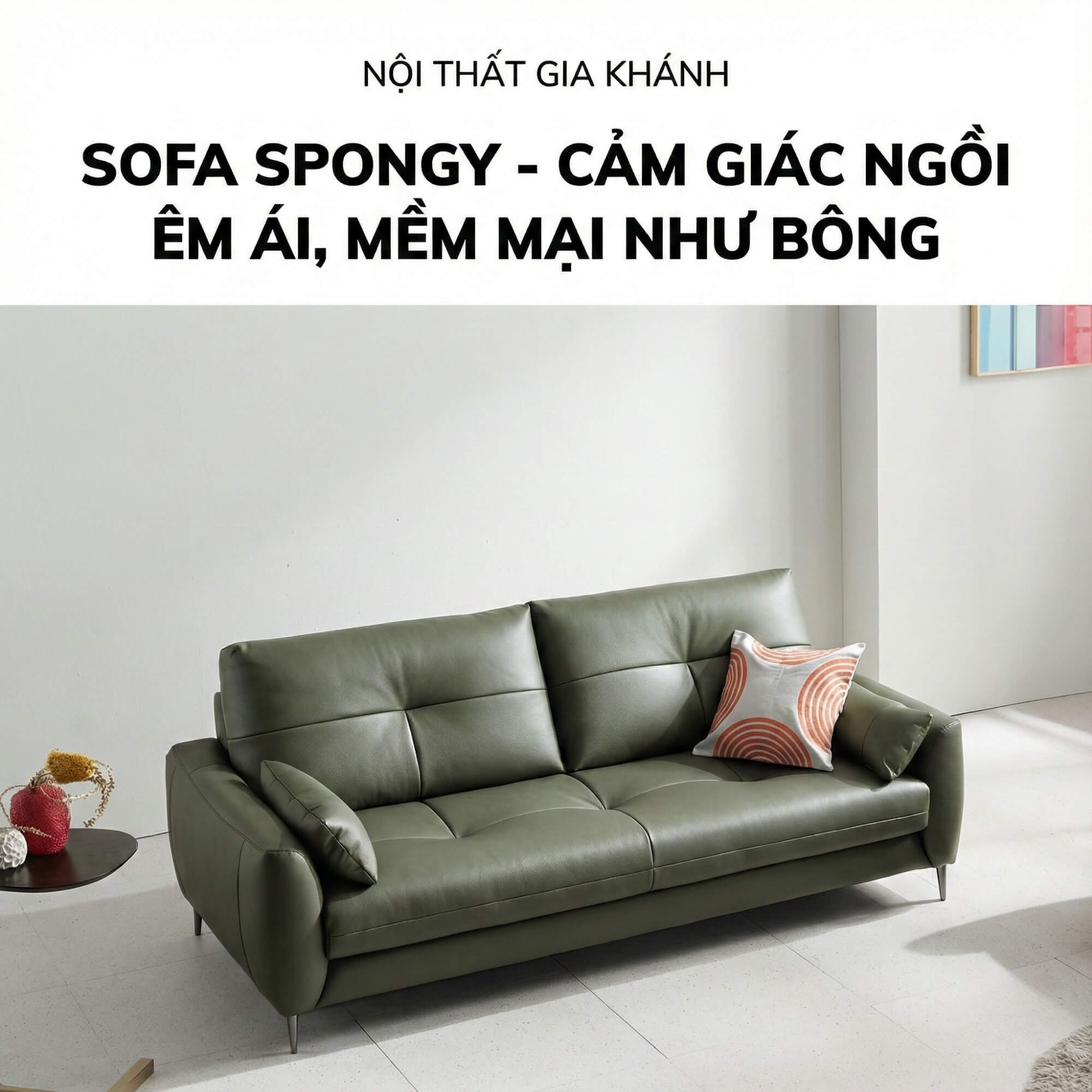 Sofa SPONGY - Sofa Băng 2 Chỗ Nhỏ Gọn Và Êm Ái