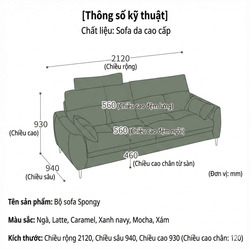 Sofa SPONGY - Sofa Băng 2 Chỗ Nhỏ Gọn Và Êm Ái