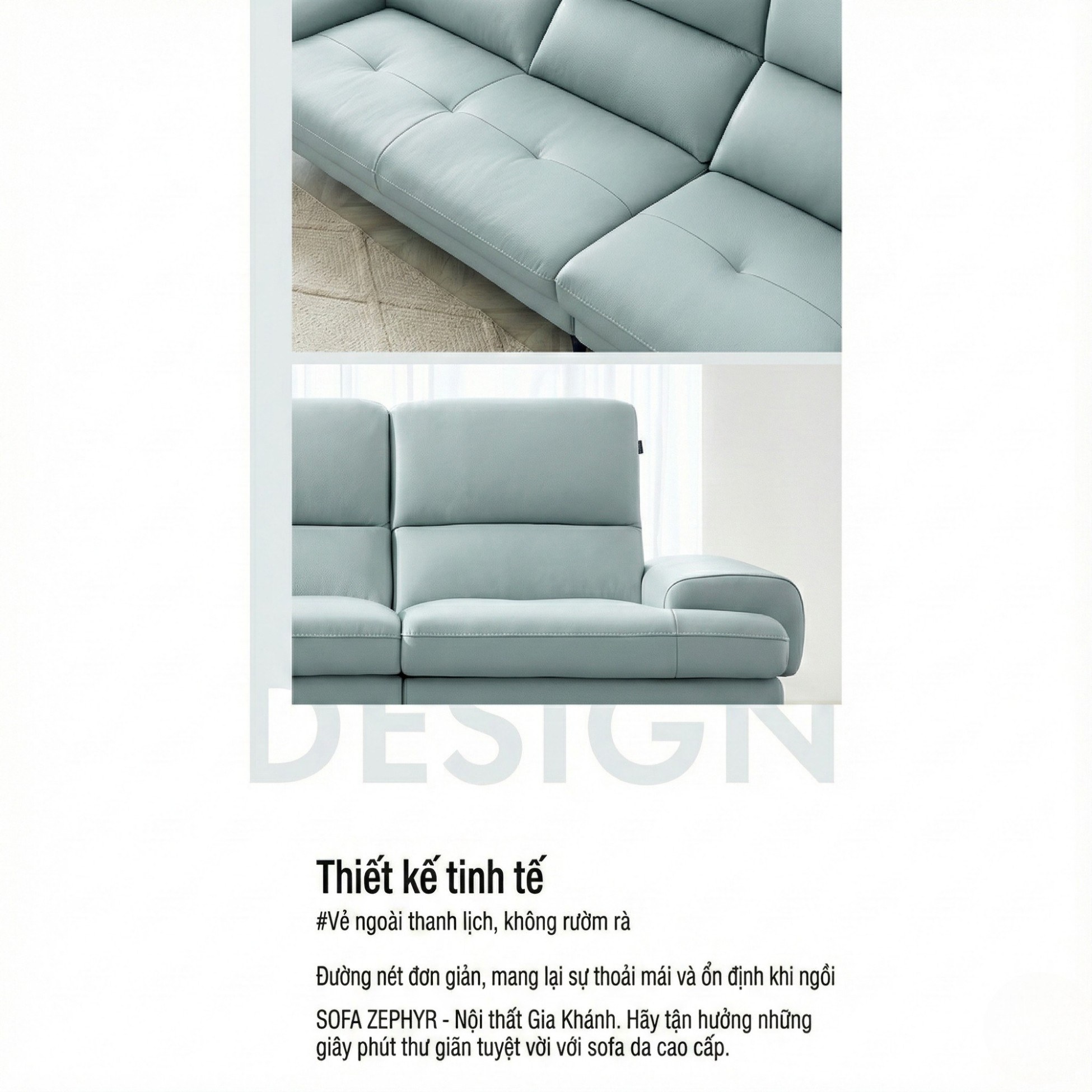 Sofa ZEPHYR – Sofa Da Cao Cấp Hiện Đại Êm Ái Tối Ưu