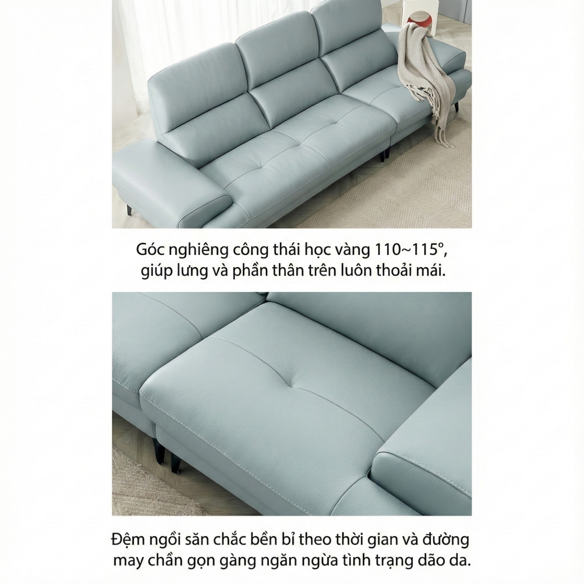 Sofa ZEPHYR – Sofa Da Cao Cấp Hiện Đại Êm Ái Tối Ưu