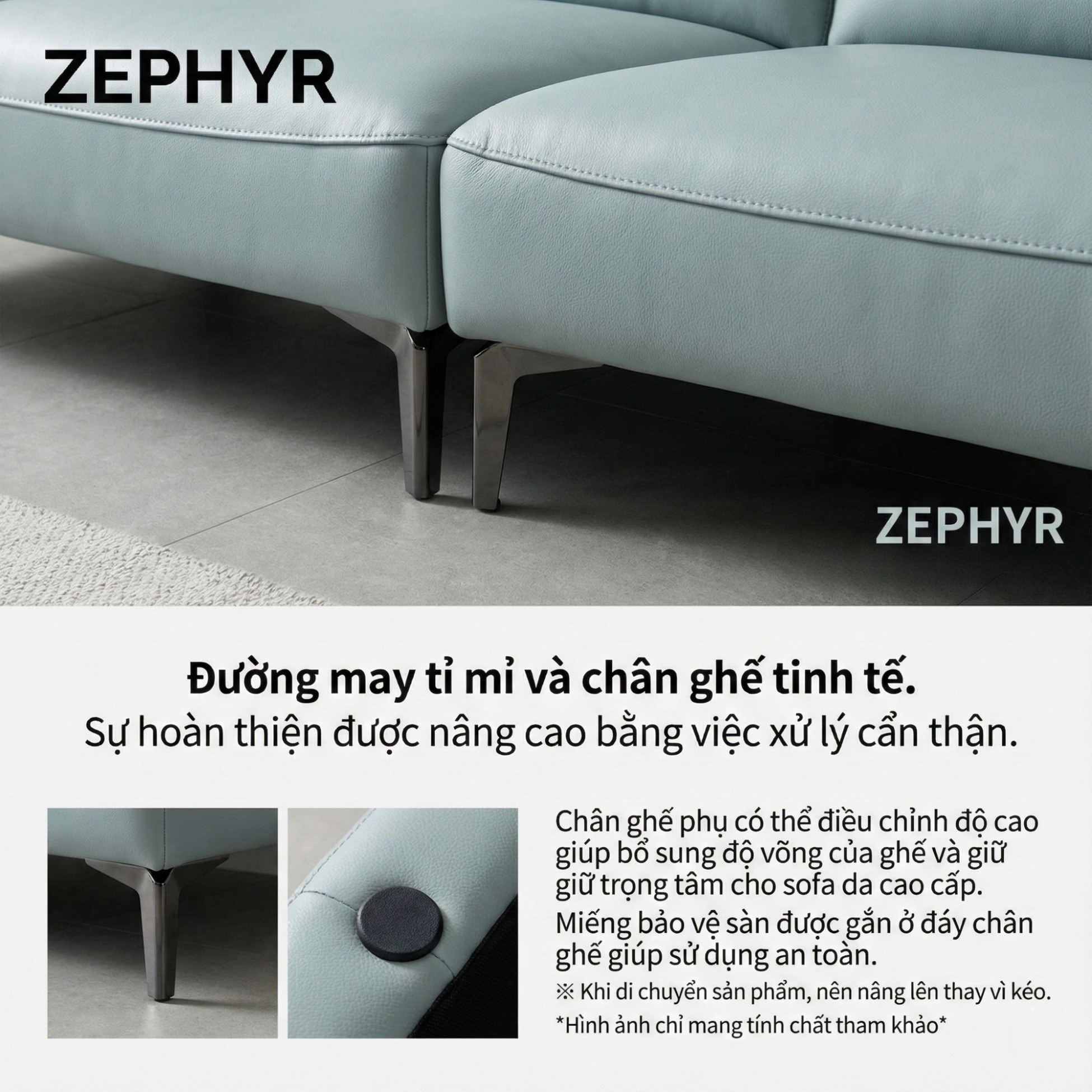 Sofa ZEPHYR – Sofa Da Cao Cấp Hiện Đại Êm Ái Tối Ưu