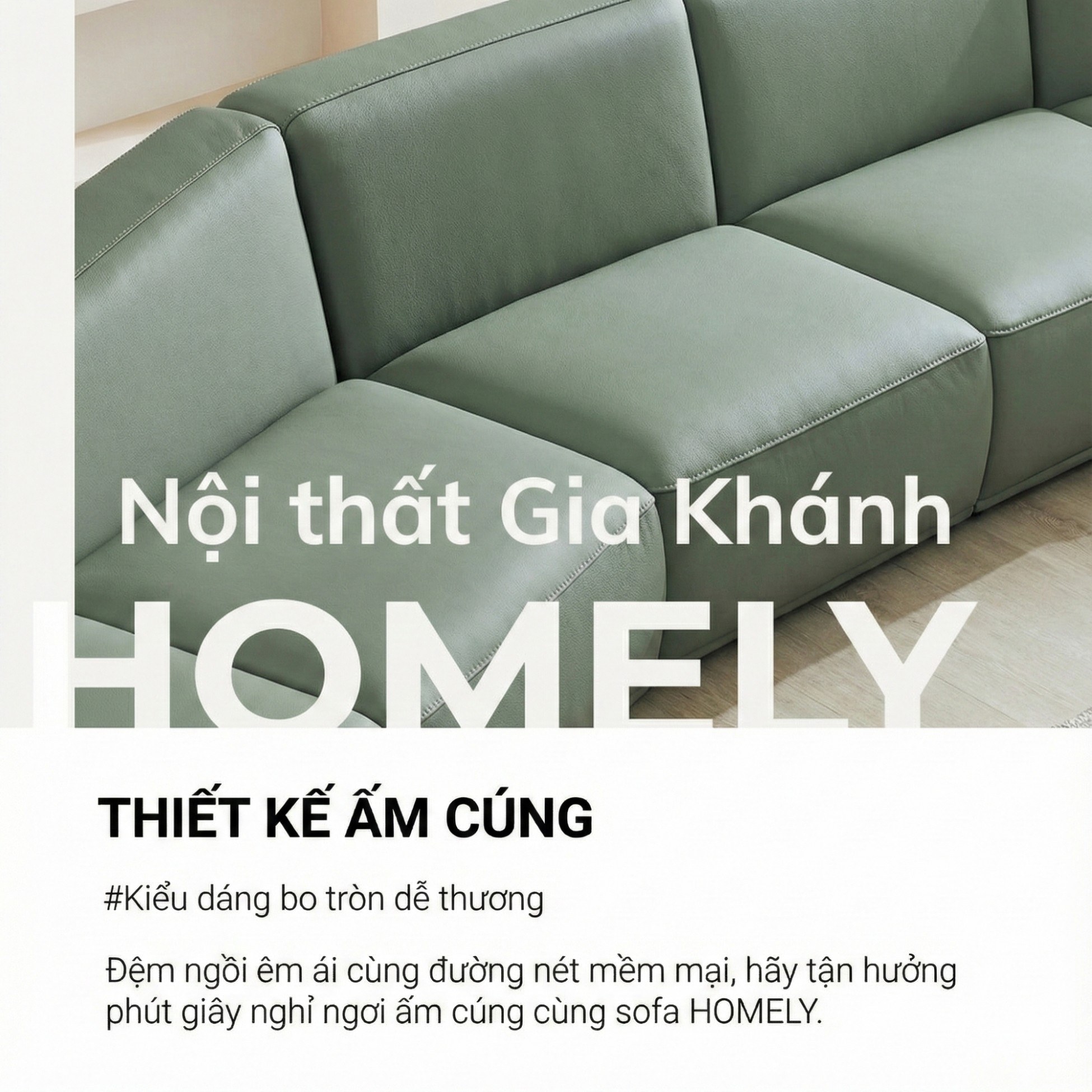 Sofa HOMELY – Sofa Da Hiện Đại Cao Cấp Dáng Mở Thiết Kế Ấm Cúng