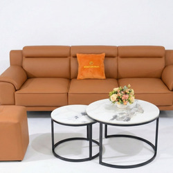 Bộ sản phẩm Sofa Băng Phong Cách Cho Phòng Khách SB01-Lex16 gồm sofa băng ba chỗ, đôn vuông và bàn trà đôi mặt đá vân mây…