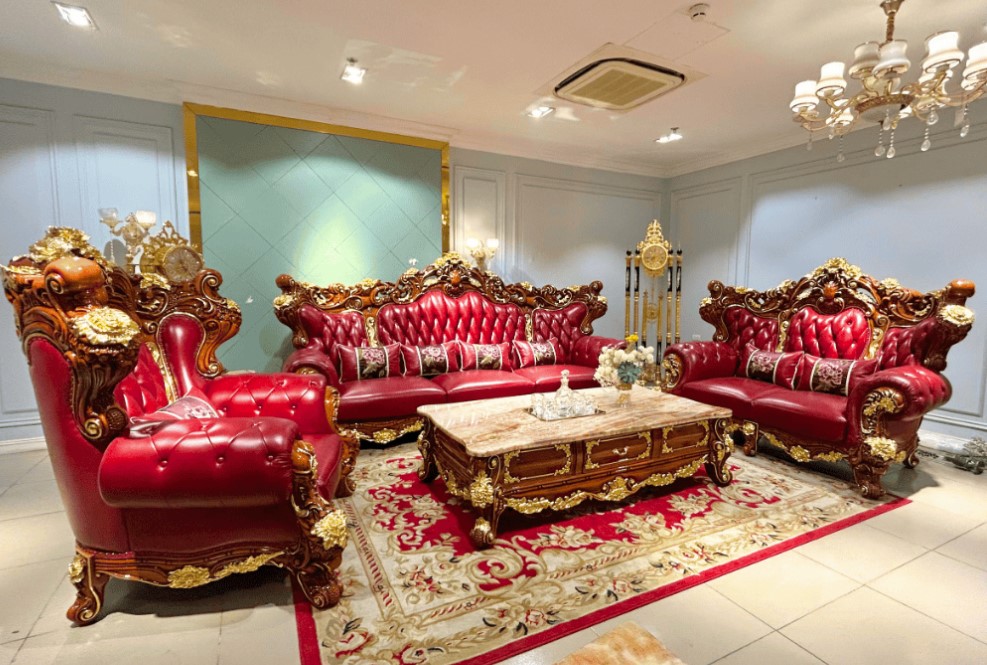 Sofa biệt thự bọc da công nghiệp cao cấp