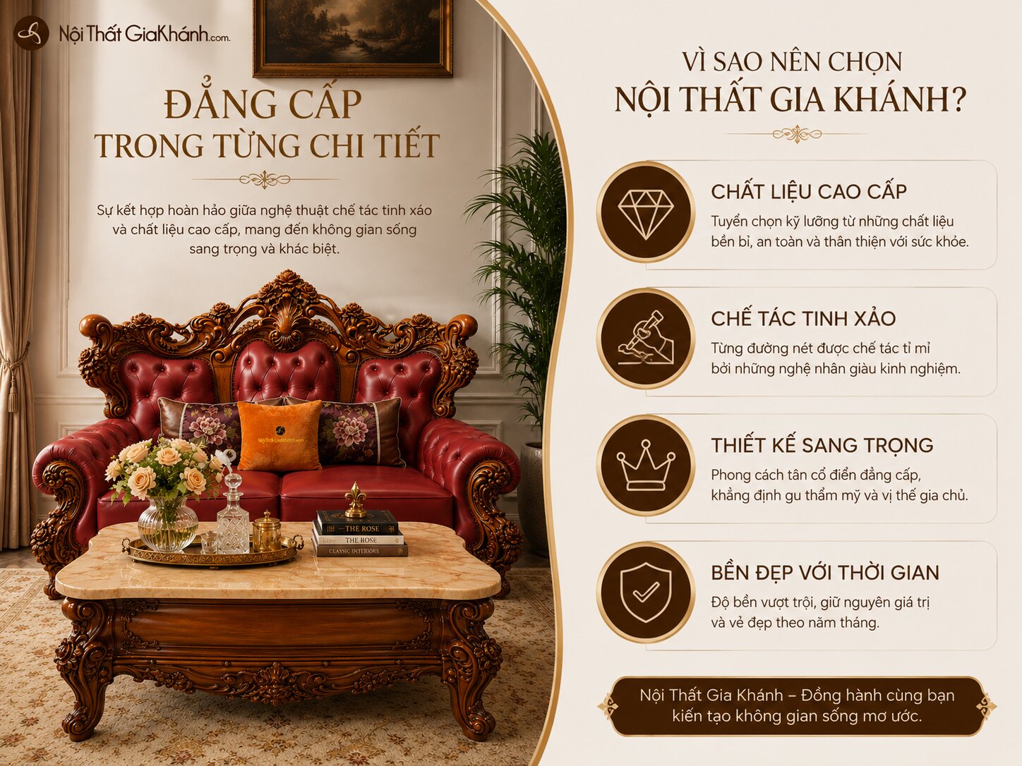 Combo phòng khách Imperial Rose GA65, ảnh 2