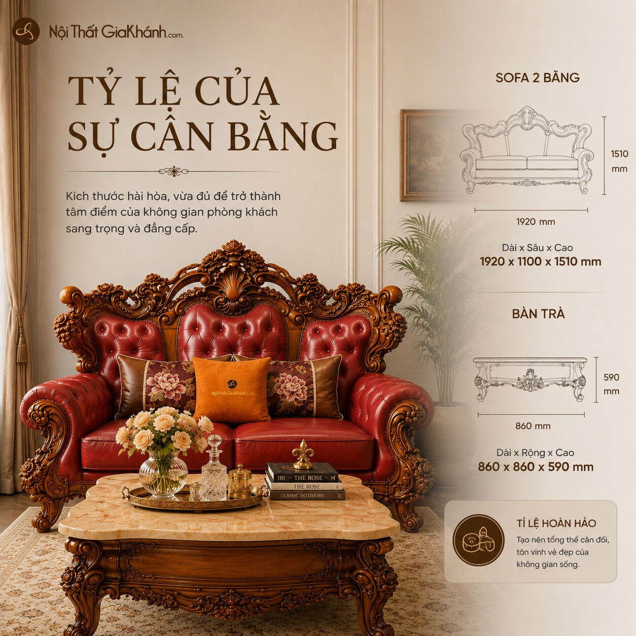Combo phòng khách Imperial Rose GA65, ảnh 6