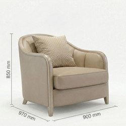 Hình ảnh kỹ thuật của ghế sofa đơn trong bộ SBM203-123, hiển thị rõ các thông số kích thước: chiều dài 900mm, chiều rộng 9…