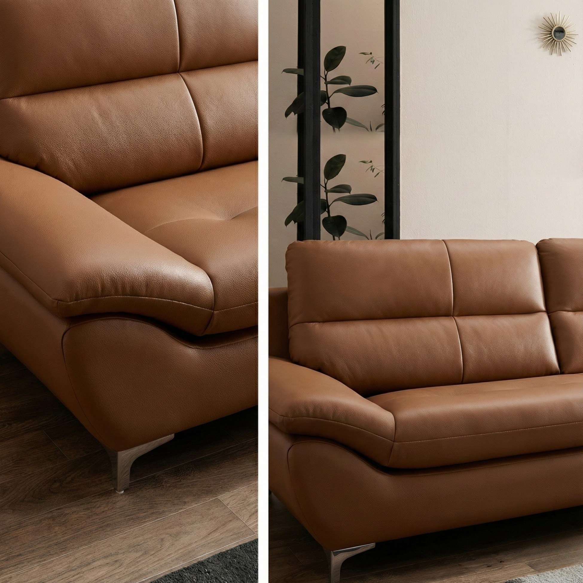 Sofa SEABREE - Sofa Góc Hiện Đại Bọc Da Cho Phòng Khách Chung Cư