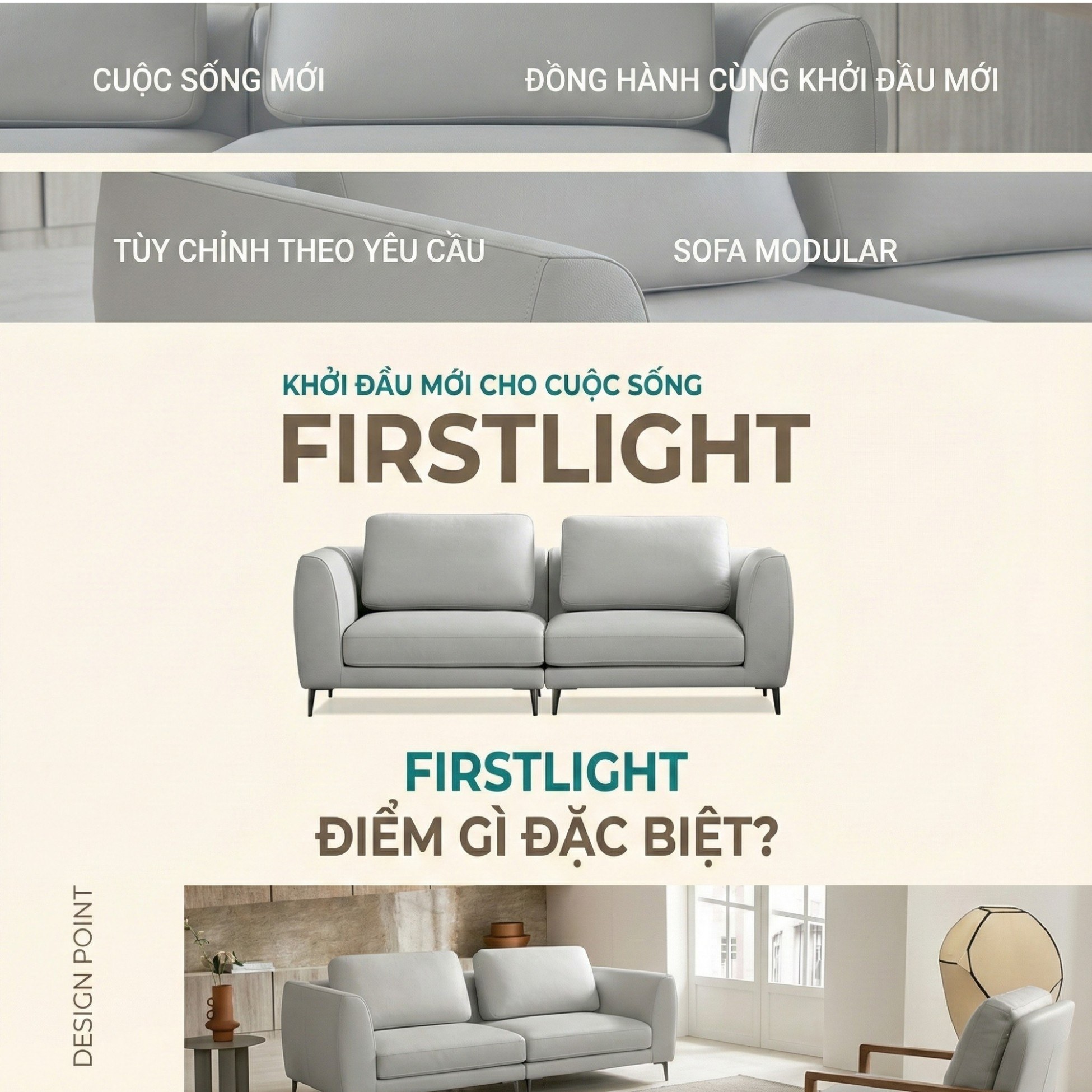 Sofa FIRSTLIGHT - Sofa Băng Bọc Da Cao Cấp Dạng Mô-đun Tùy Chỉnh