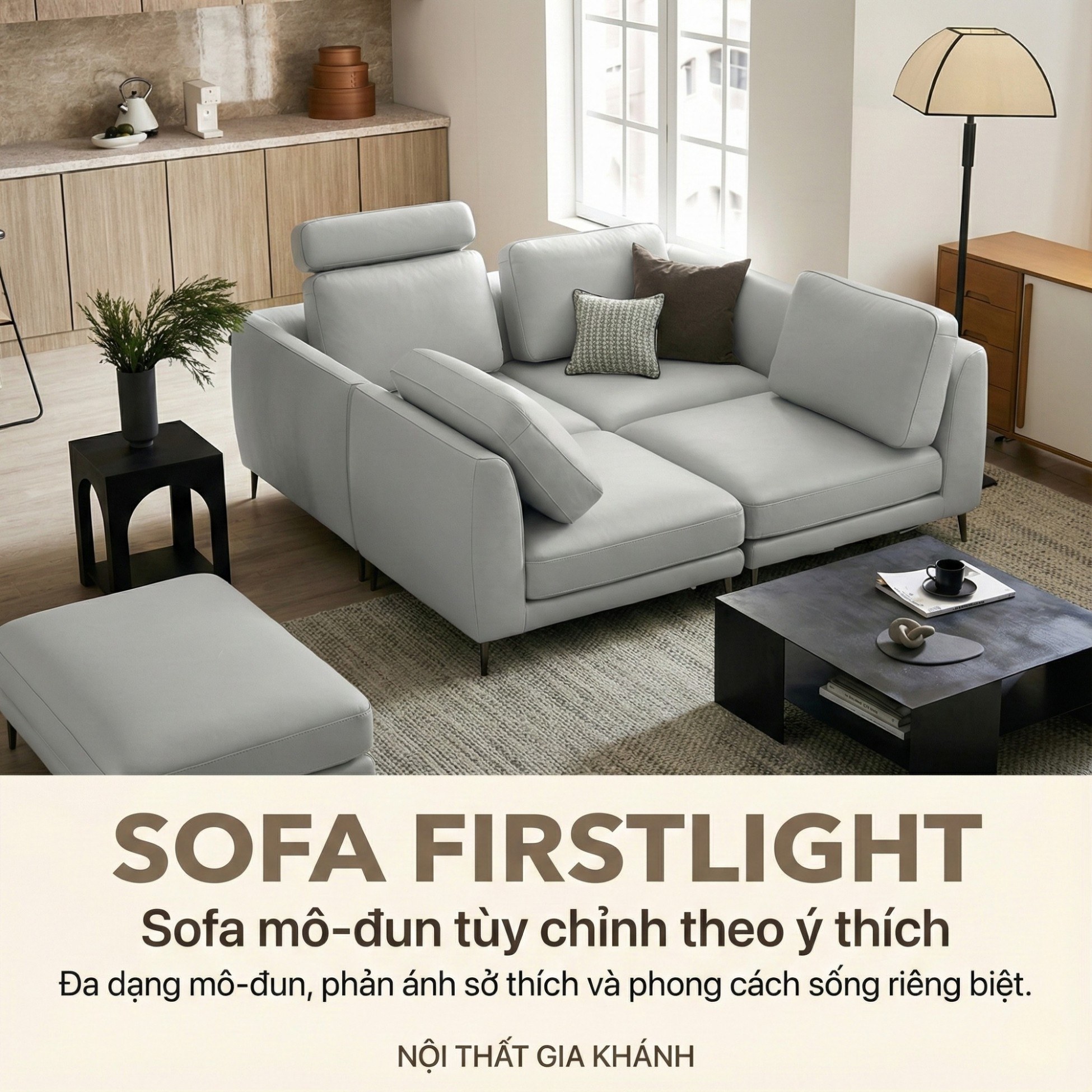 Sofa FIRSTLIGHT - Sofa Băng Bọc Da Cao Cấp Dạng Mô-đun Tùy Chỉnh