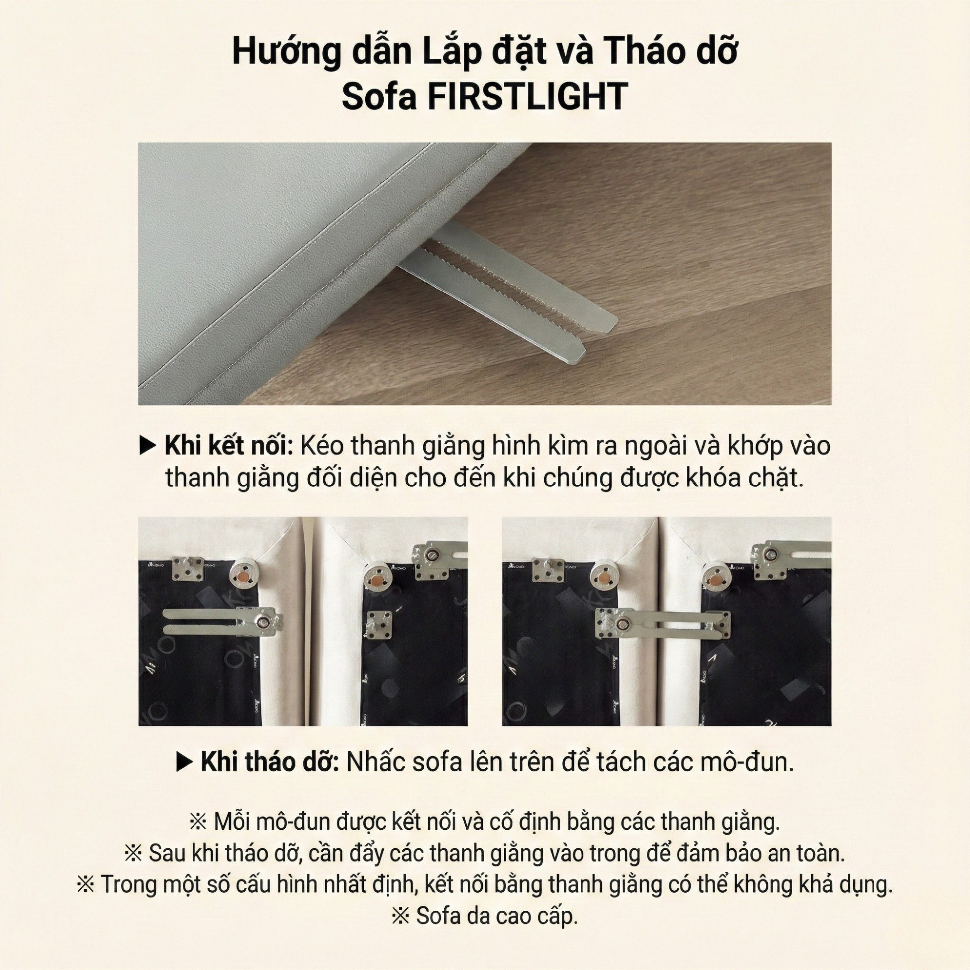 Sofa FIRSTLIGHT - Sofa Băng Bọc Da Cao Cấp Dạng Mô-đun Tùy Chỉnh