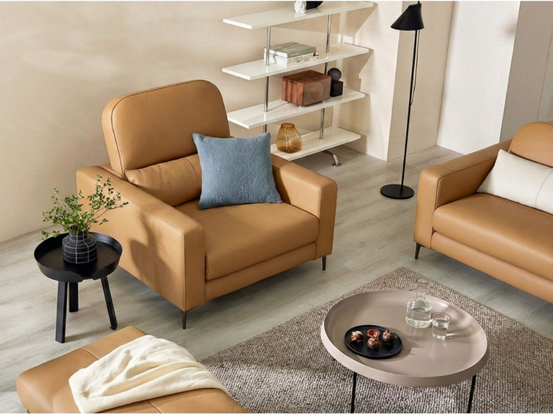 Sofa FLORENT - Sofa Bành Bọc Da Cao Cấp Với Tựa Lưng Điều Chỉnh