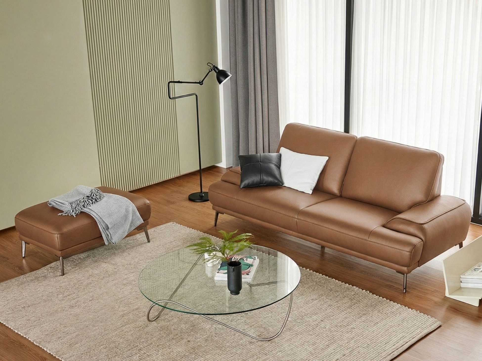 Sofa MILAN - Sofa Da Cao Cấp Hiện Đại Thiết Kế Tối Giản Thoải Mái
