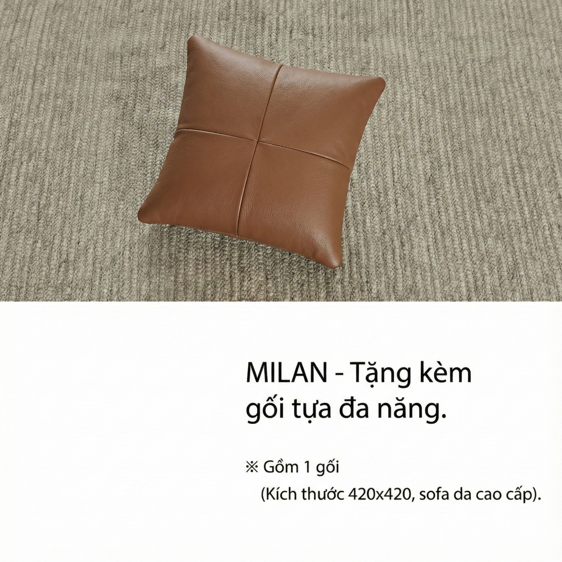 Sofa MILAN - Sofa Da Cao Cấp Hiện Đại Thiết Kế Tối Giản Thoải Mái