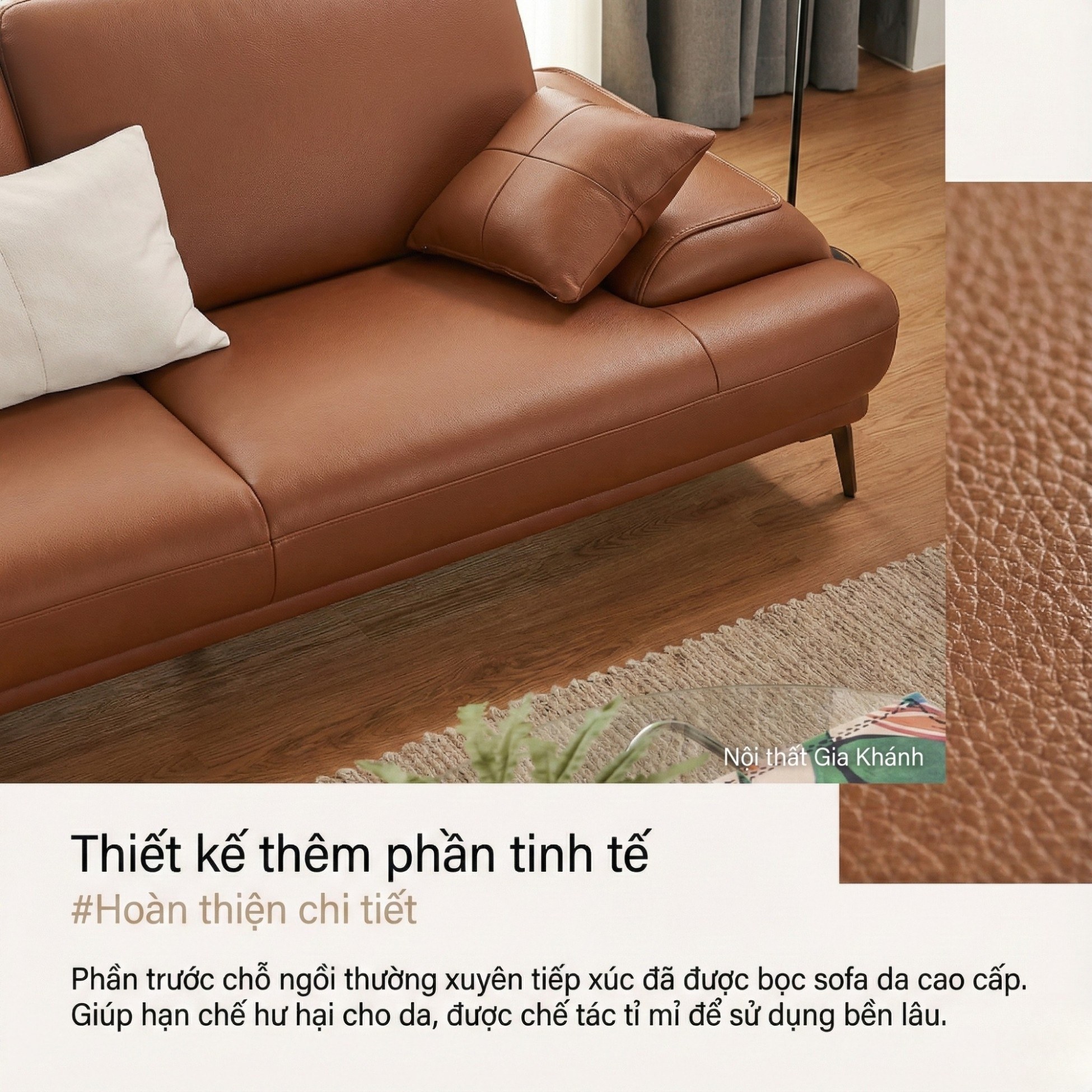Sofa MILAN - Sofa Da Cao Cấp Hiện Đại Thiết Kế Tối Giản Thoải Mái