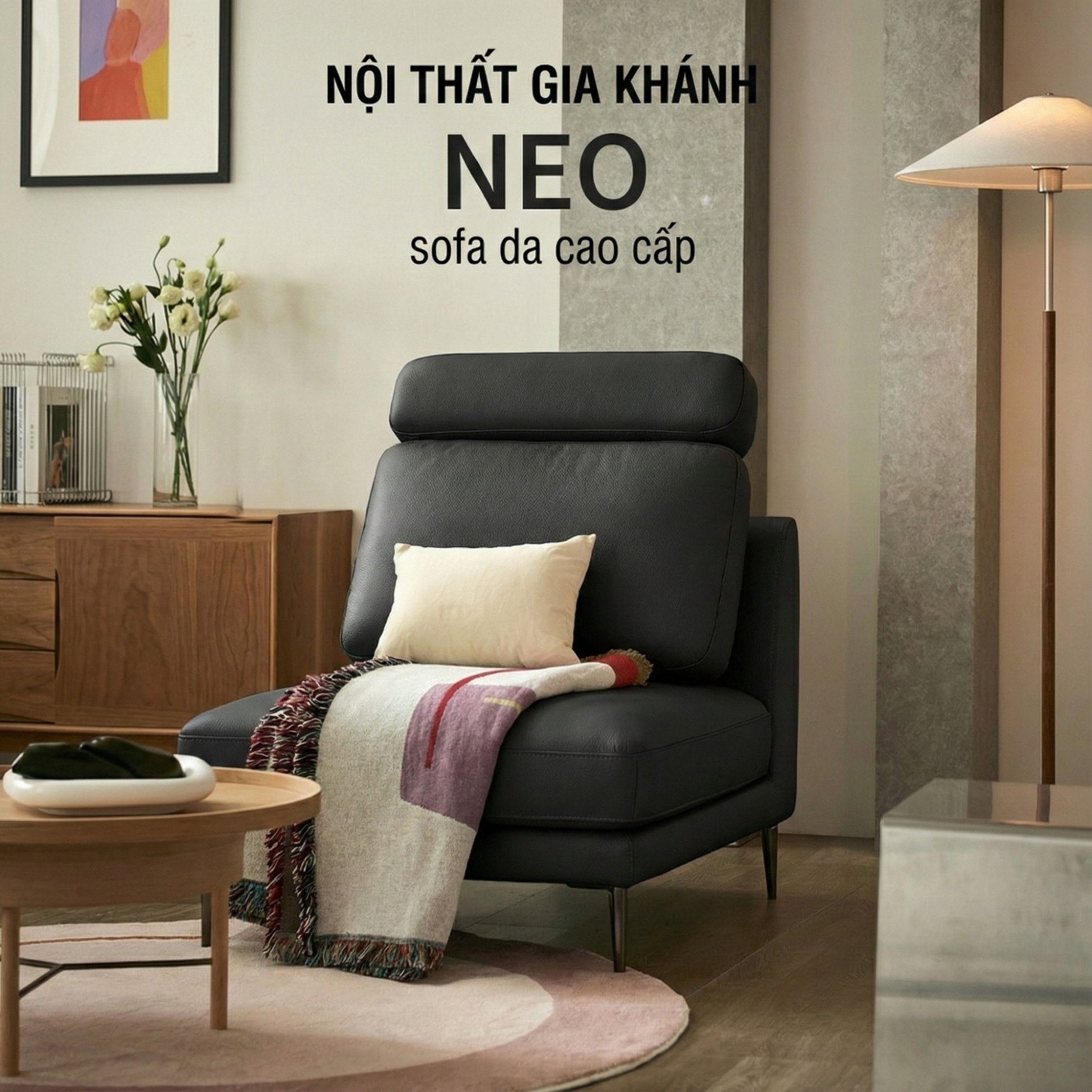 Sofa NEO - Sofa Đơn Bọc Da Kiểu Module Linh Hoạt Cho Phòng Khách Hiện Đại