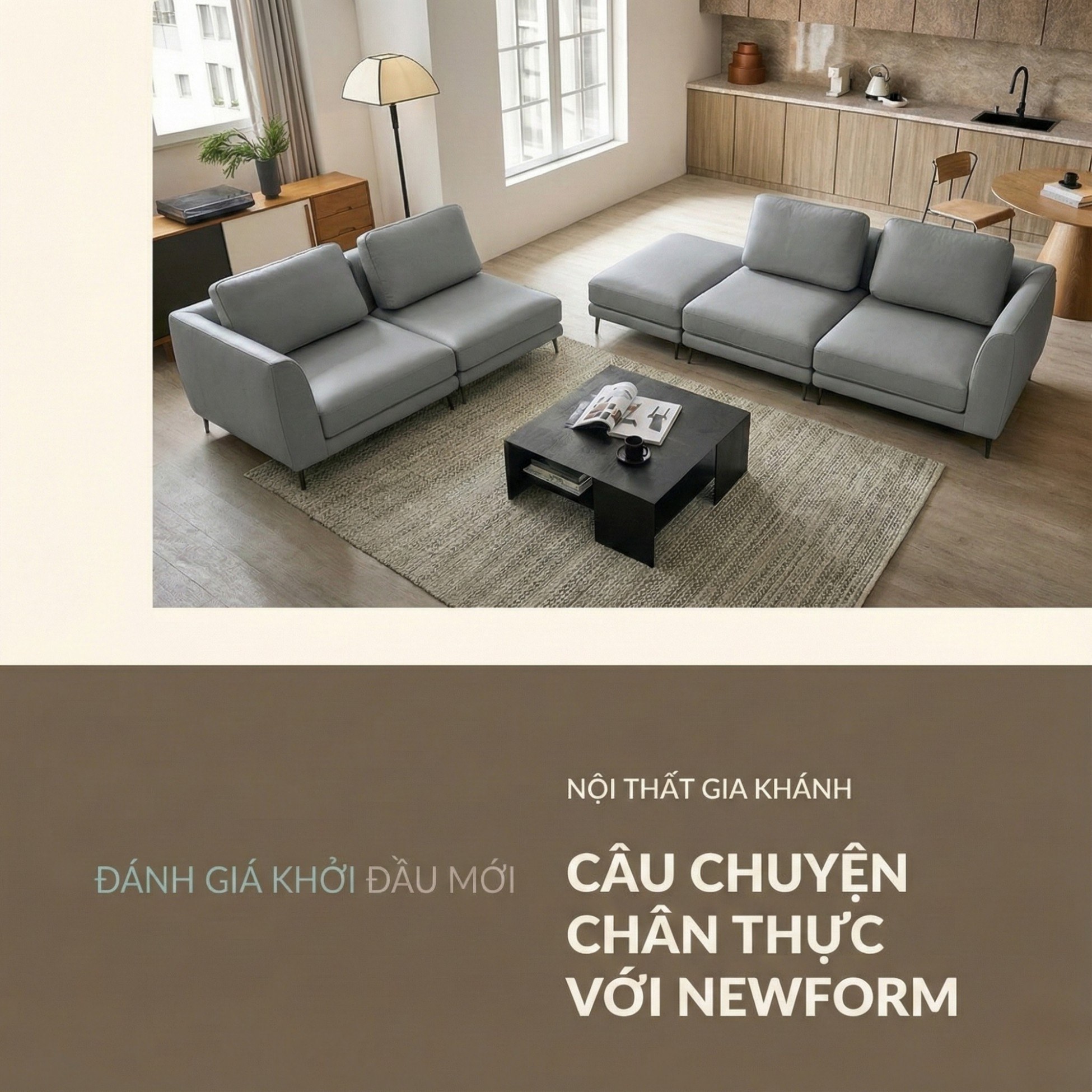 Sofa NEWFORM - Sofa Hiện Đại Với Da Cao Cấp Dạng Mô-đun Linh Hoạt 