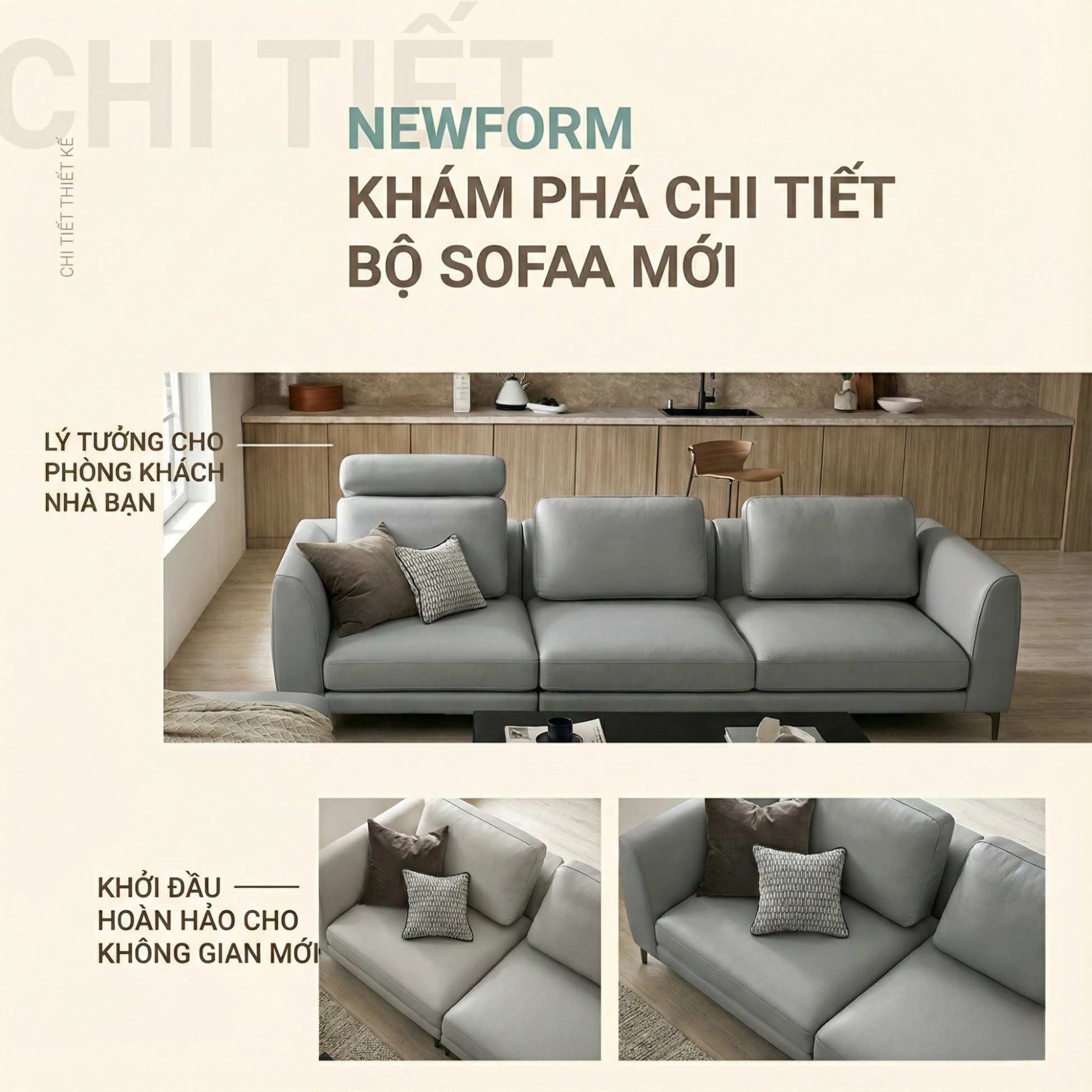 Sofa NEWFORM - Sofa Hiện Đại Với Da Cao Cấp Dạng Mô-đun Linh Hoạt 